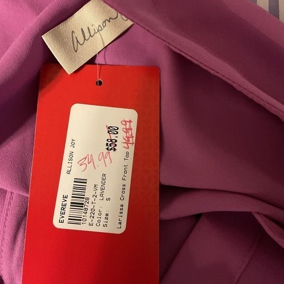 Allison Joy Lavender Larissa Cross Front Top Size Small - Picture 7 of 9